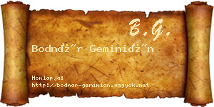 Bodnár Geminián névjegykártya